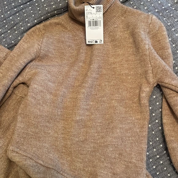 Mango MNG NWT Knitted turtleneck dress brown size small - Picture 7 of 8